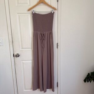 Strapless Taupe jumpsuit